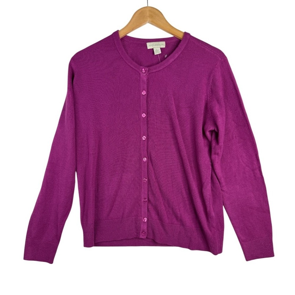 NWT Appleseed's Womens Button Down Cardigan size Large Pink